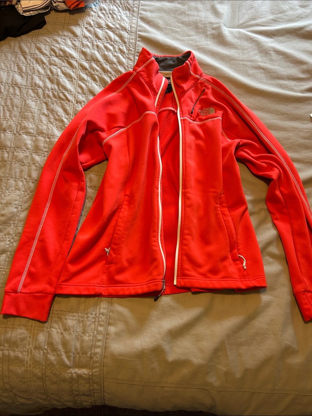 The North Face Women’s Bright Red Full-Zip Utility Fleece Jacket